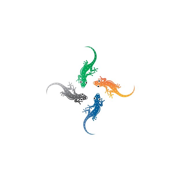 Hagedis kameleon gecko animall logo en symbool vectorillustratie