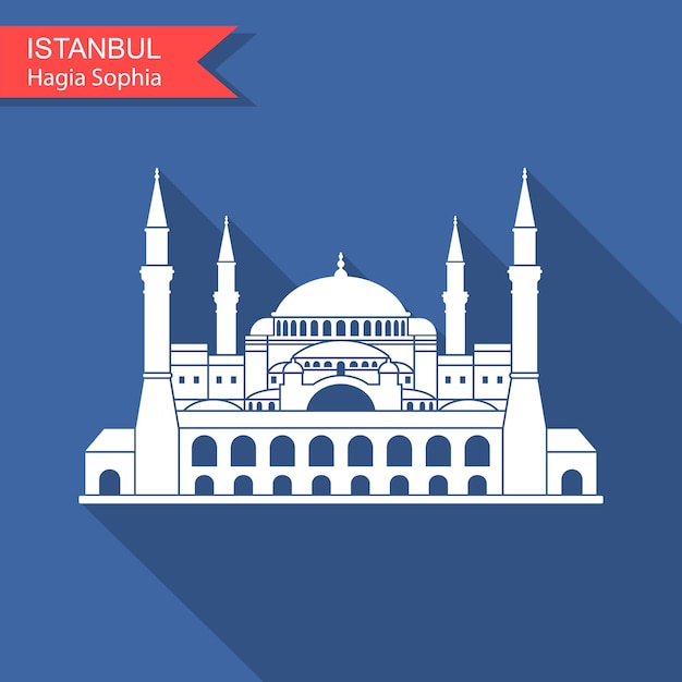 Vector hagia sophia in istanbul turkey vector illustration