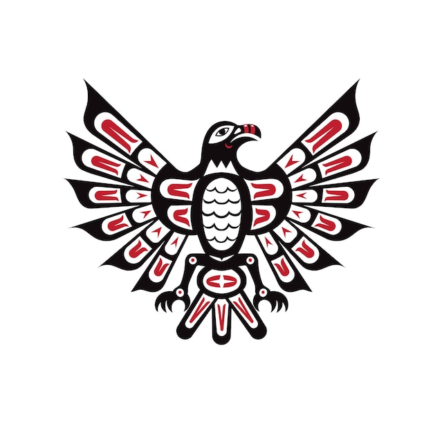 Premium Vector | Haida indian raven vector