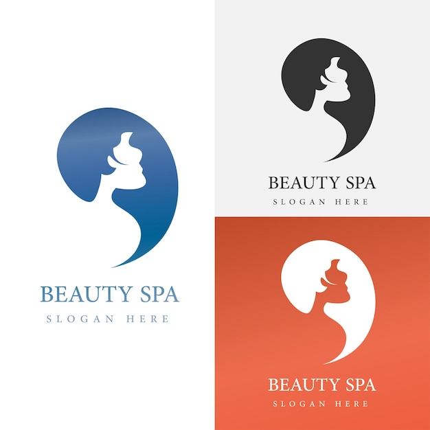 Дизайн логотипа парикмахерской и салона спа