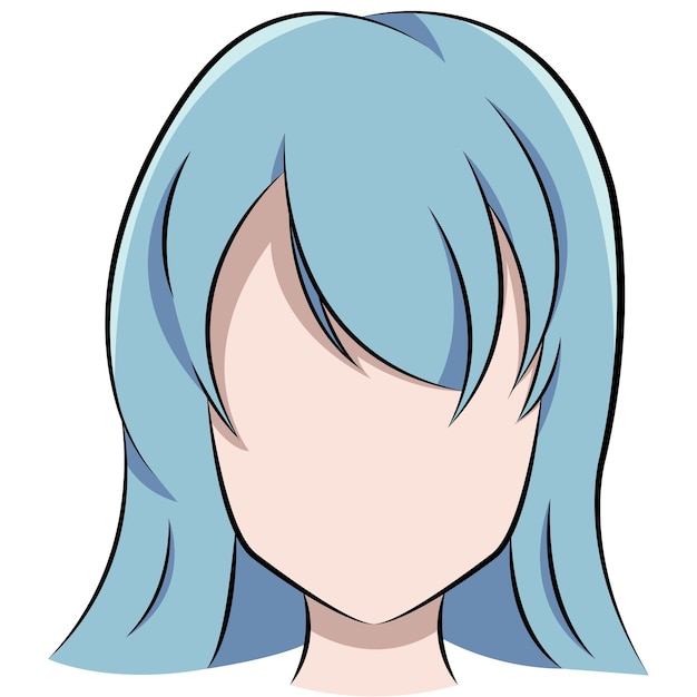 Vector hair anime girl 10