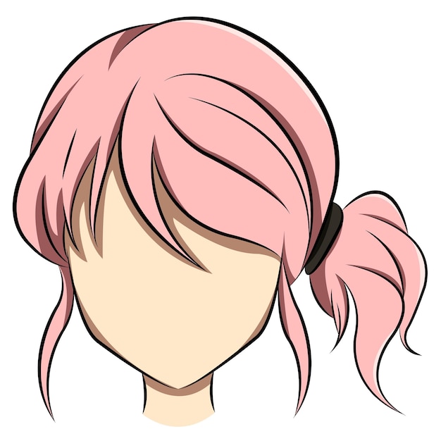 Vector hair anime girl 2