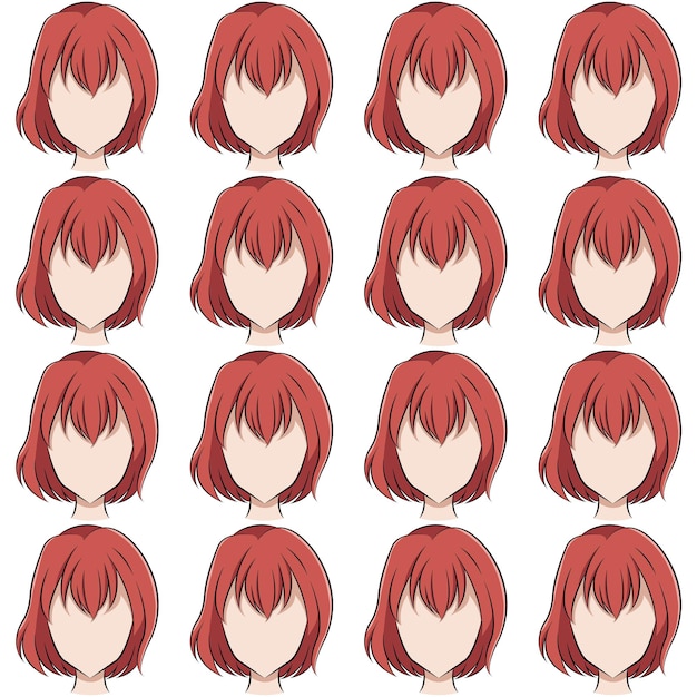 Vector hair anime pattern 5