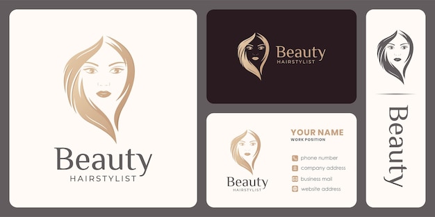 Hair beauty woman logo design for makeover, hairdresser, salon.