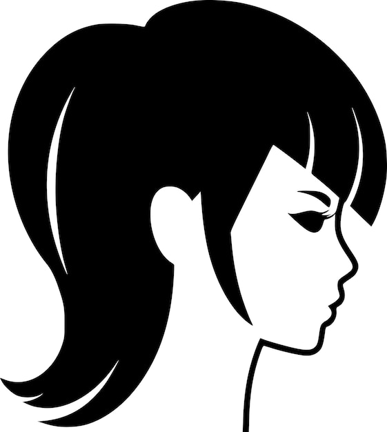 Vector hair black and white isolated icon vector illustration