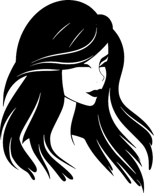 Vector hair black and white vector illustration