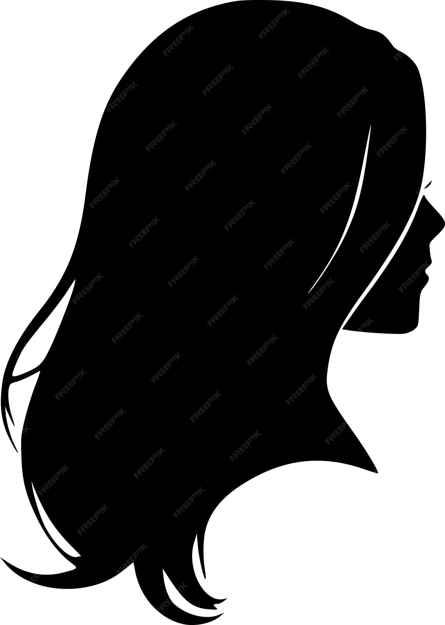 Premium Vector | Hair Black and White Vector illustration