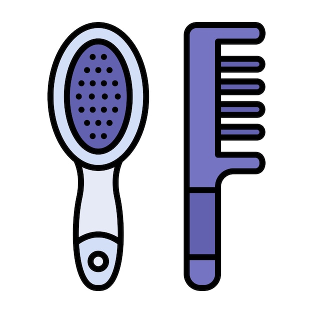 Vettore illustrazione piatta della spazzola per capelli