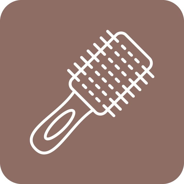 Икона векторного изображения щетки для волос может использоваться для косметики
