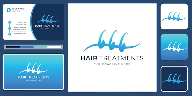 Hair care dermatology logo design hair care treatment antidandruff flakes for shampoo