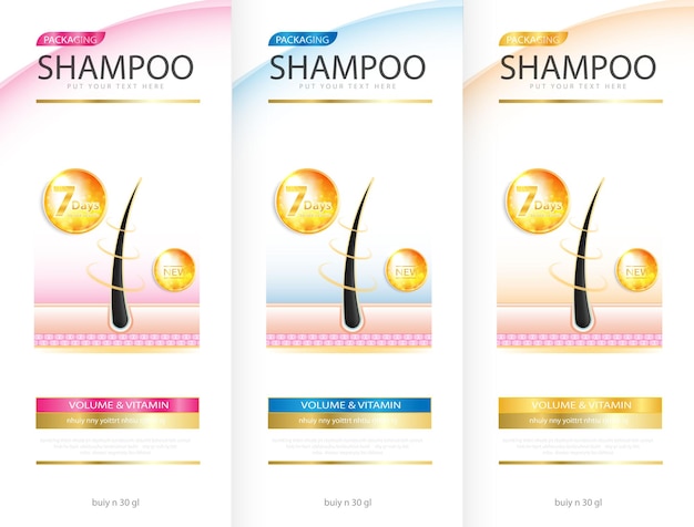 Hair care design of shampoo cosmetic for design the effects of protection and shine and radiance