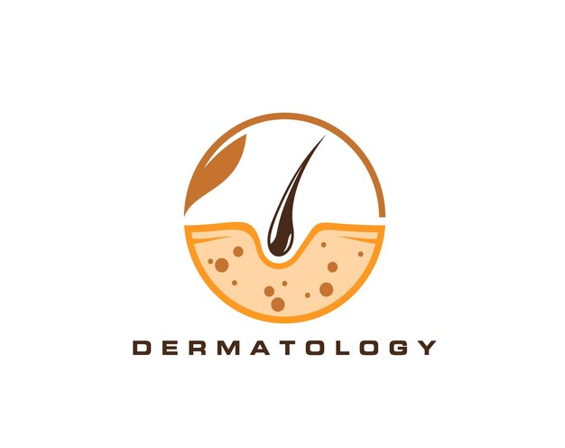 Vector hair clinic dermatology icon follicle grow emblem