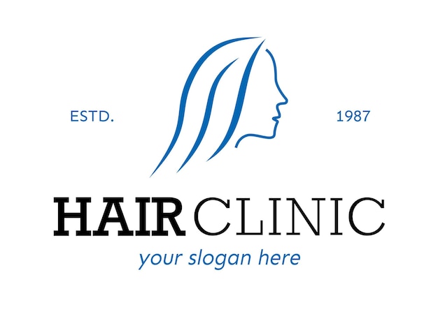 Hair clinic logo color style isolated