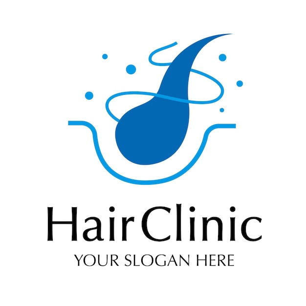 Hair clinic vector logo color style isolated