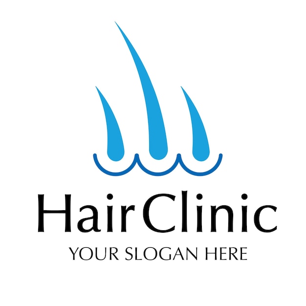 Hair clinic vector logo color style isolated