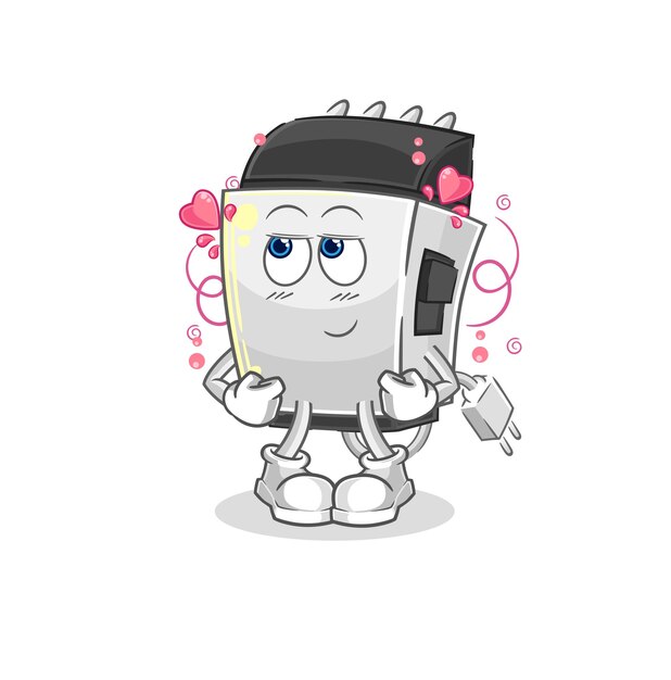 Hair clipper shy vector cartoon character