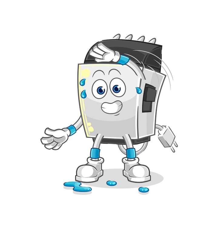 Vector hair clipper stretching character cartoon mascot vector