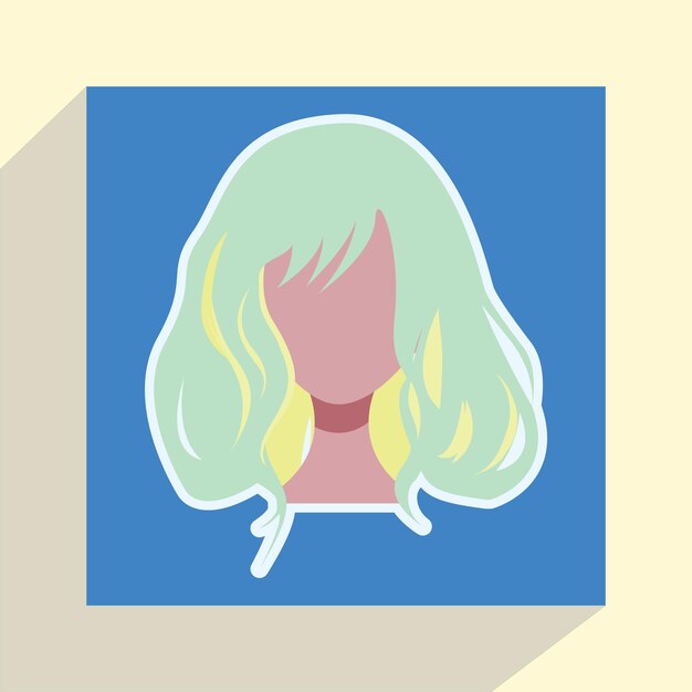 Colore dei capelli donna manichino icona illustrazione sfondo