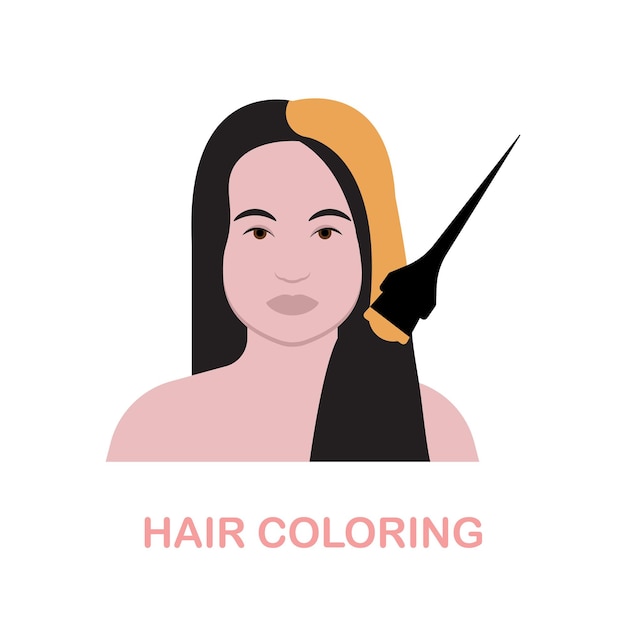 Hair coloring flat icon colored element sign from beauty salon\
collection flat hair coloring icon sign for web design infographics\
and more