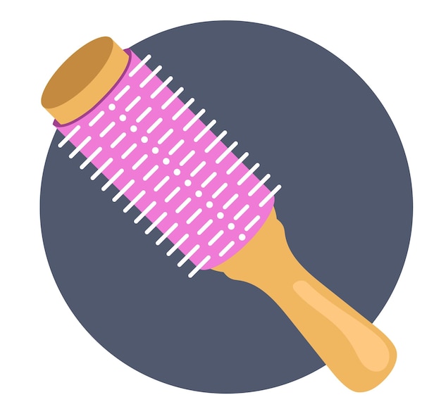 Hair comb brush hairbrush salon styling concept flat graphic design illustration