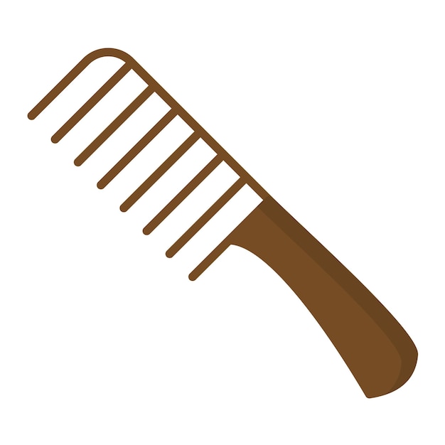 Hair Comb Flat Illustration