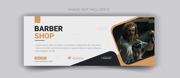 Hair cut banner for social media facebook cover or web banne template