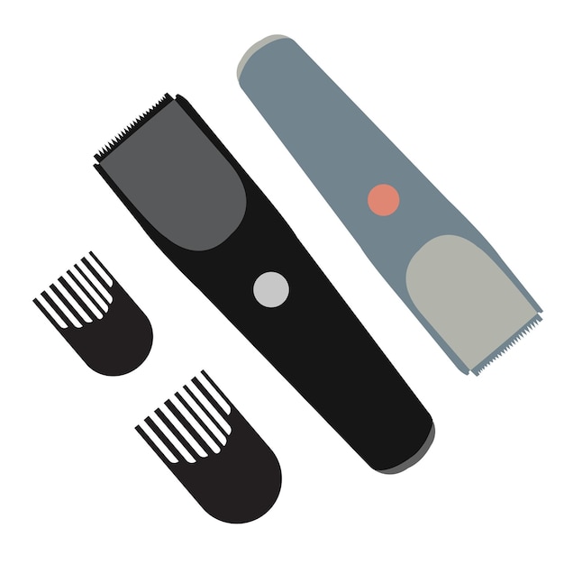 hair cutting machine and face cleaning shaving Trimmer for men vector illustration