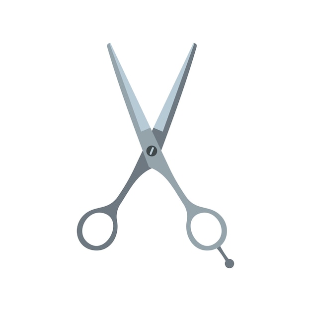 Vector hair cutting scissors icon in flat style isolated on white background vector illustration