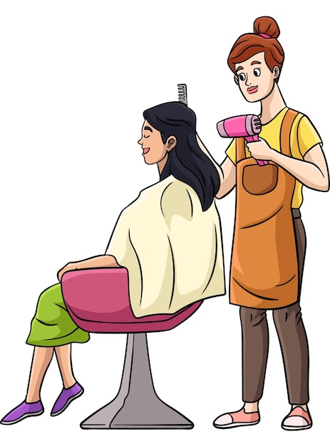 Hair dresser cartoon colored clipart illustration