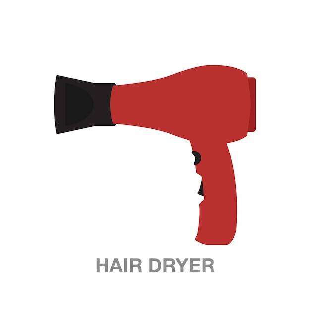 Vector hair dryer illustration on transparent background