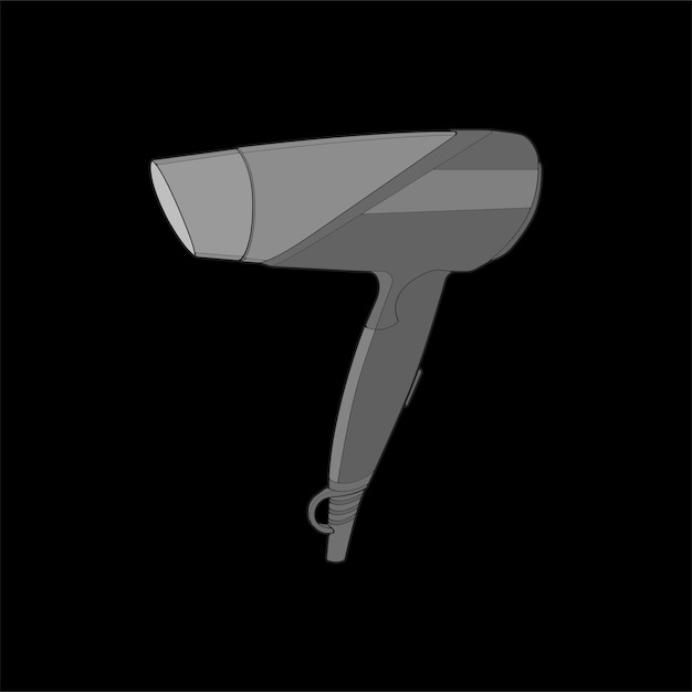 hair dryer line art vector hand drawing, isolated, vector for coloring book.