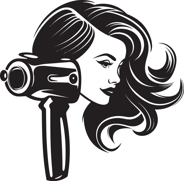 Hair dryer in pastel colors soft and elegant graphics