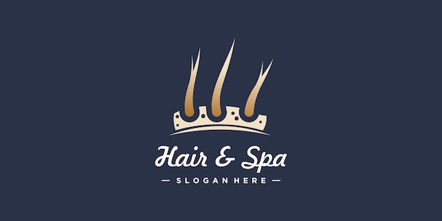 Hair logo design for beauty premium vector