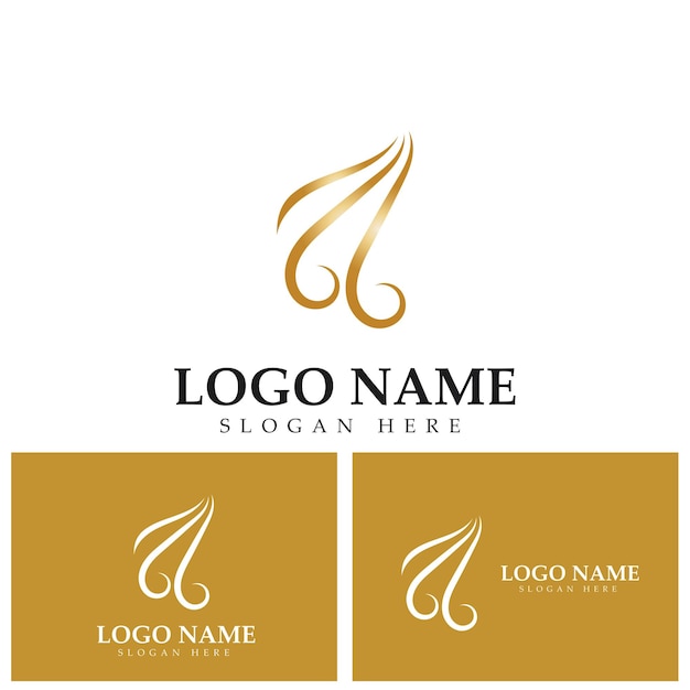 Дизайн векторной иконки логотипа волос