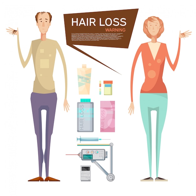 Hair loss conceptual composition