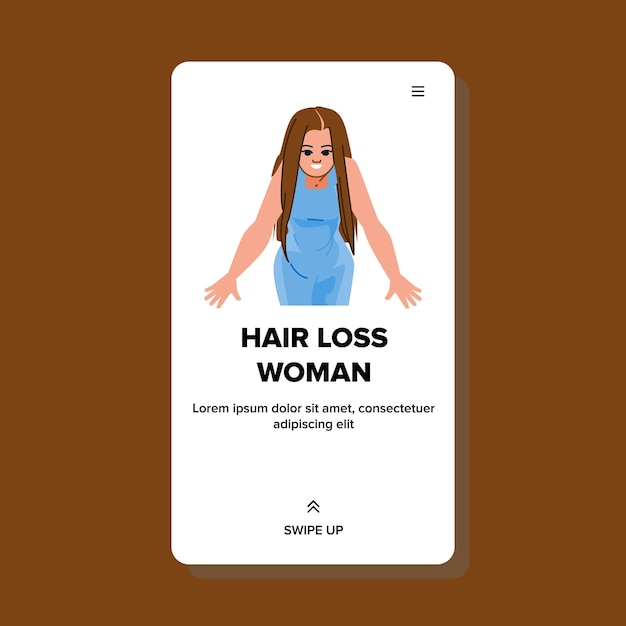 Hair loss woman vector