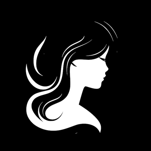 Vector hair minimalist and flat logo vector illustration