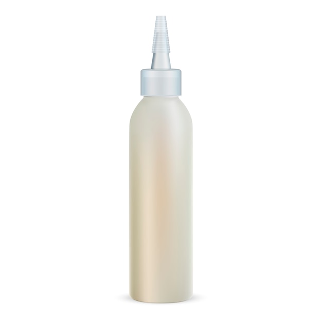 Hair oil dropper bottle. realistic clear cap vial