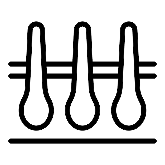 Hair roots health icon outline vector Trichology therapy