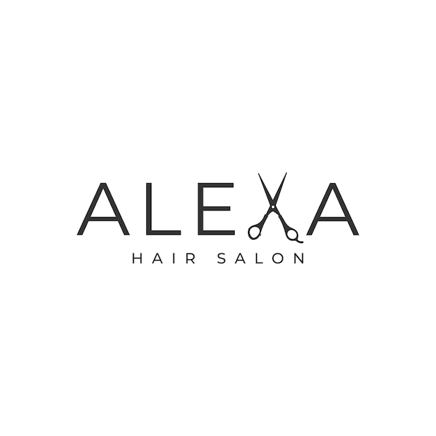 Vector hair salon fashion logo design template