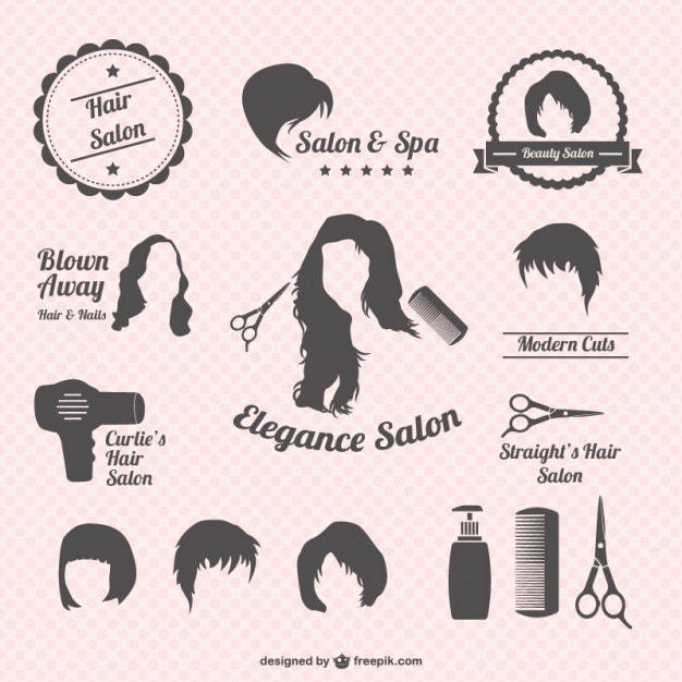 Vector hair salon graphics