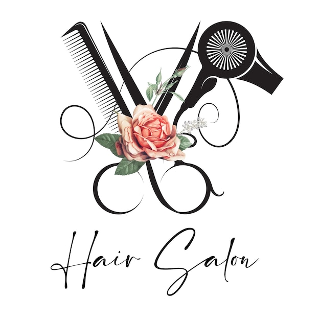 Vector hair salon hair artist logo