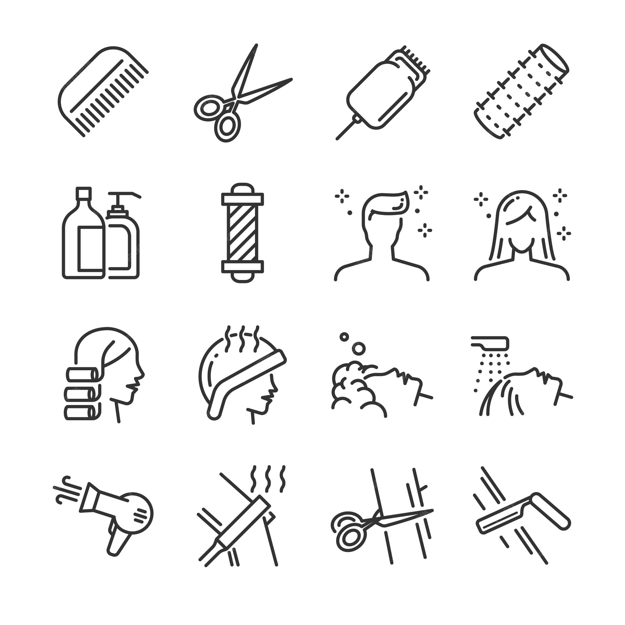 Premium Vector | Hair salon icon set. Premium Vector | Hair salon icon set.