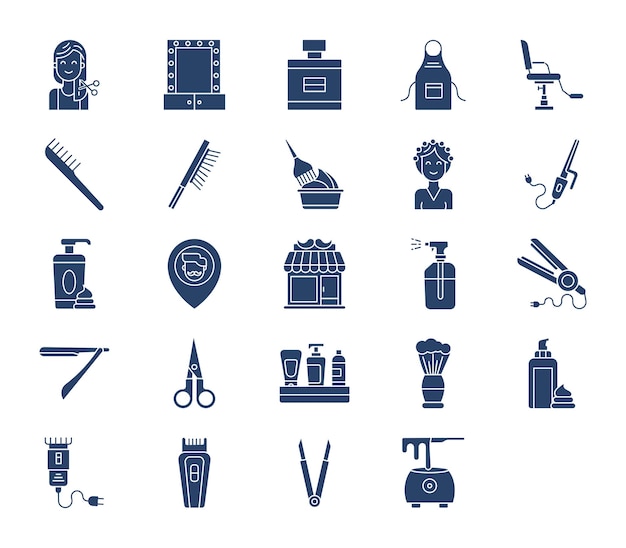 Hair Salon icon set