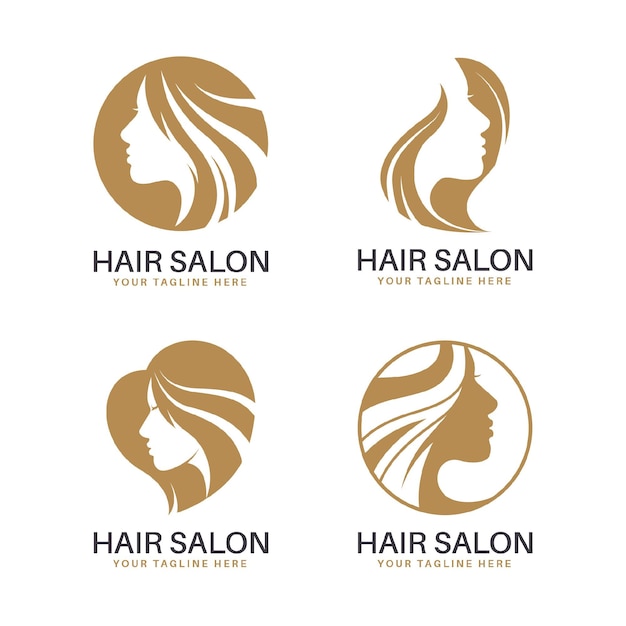 Vettore collezione logo parrucchiere