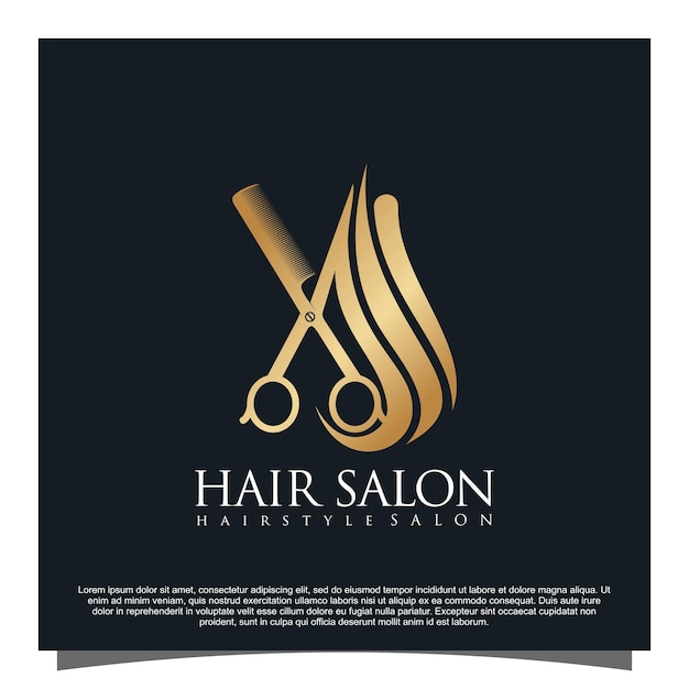 Vector hair salon logo design premium vector