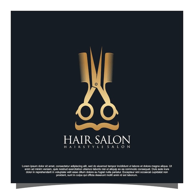 Hair salon logo design Premium Vector