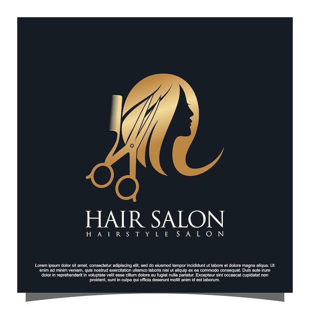 Hair salon logo design Premium Vector