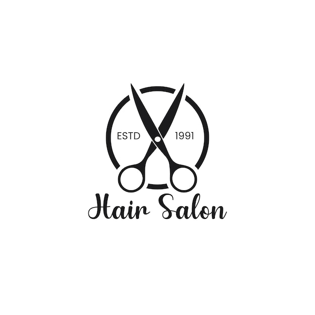 Vector hair salon logo design