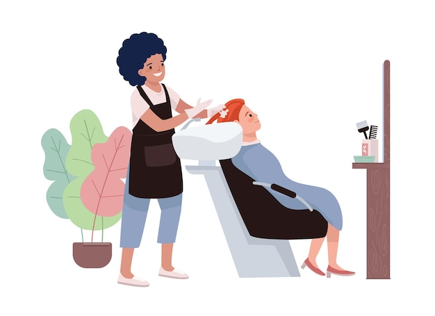 Hair salon procedures 2D vector isolated illustration